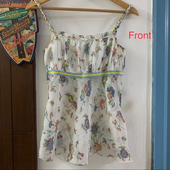 😍 Floral Print White Summer Top ✨ - Picture 4 of 12